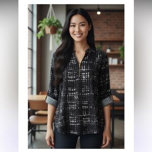 Apt 9 Black and White Women's Top